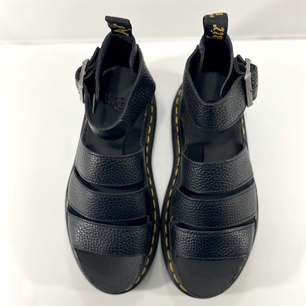 NEW CLARISSA II QUAD LEATHER PLATFORM SANDALS - Picture 12 of 15